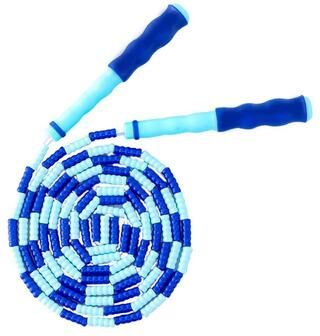 Clever Finds Adjustable Beaded Jump Rope Anti Slip Fitness Skipping Rope For Cardio Training blue
