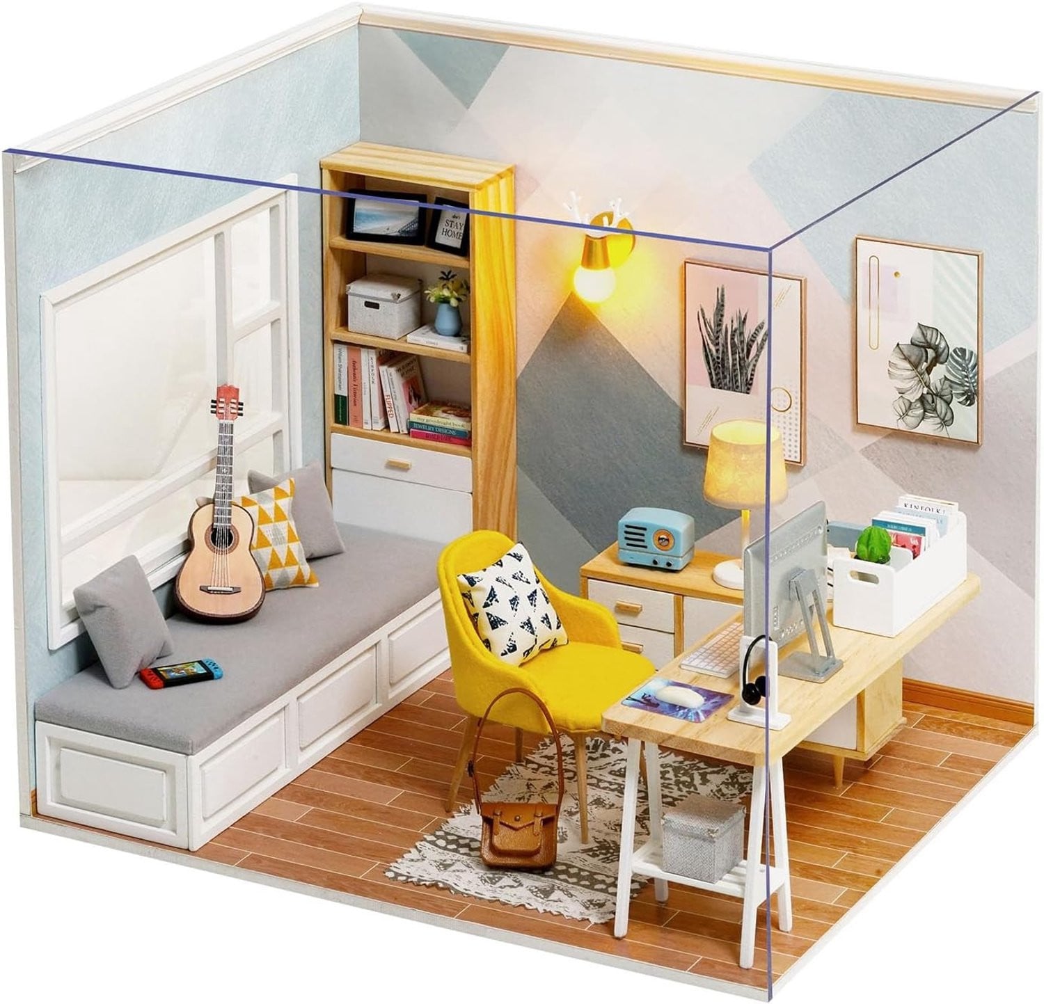 Miniatuur poppenhuis met meubels - DIY creatief bouwpakket voor kinderen