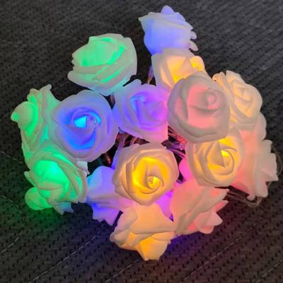 Perfect Picks Market Romantic Rose Flower String Lights Battery Operated LED Lamp For Weddings & Home Decor multicolor Rose