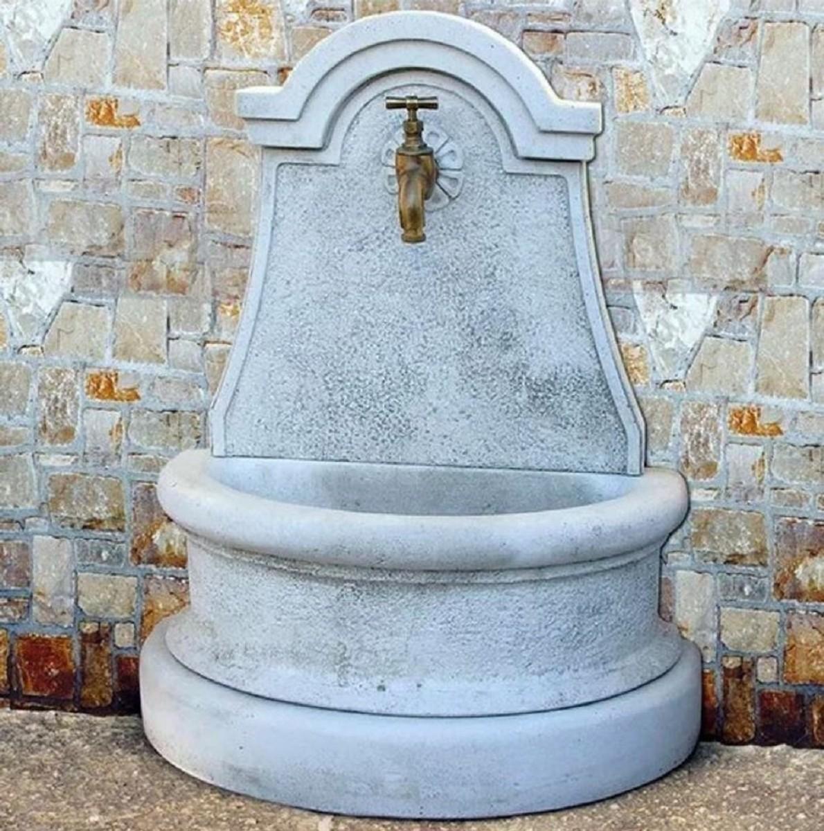 Casa Padrino Jugendstil Wandbrunnen Grau / Antik Messing H. 80 cm - Italy