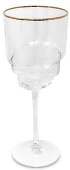 Vivience Set of 6 Glasses With Design On Bottom And Gold Rim