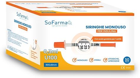 SO.FARMA.MORRA SpA SIRINGA INSULINA 0,3ML 30PZ SF+