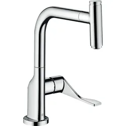 hansgrohe AXOR Citterio DN15 Einhebel-Küchenmischer Select 230 mit Ausziehauslauf, 39861000, Farbe: Chrom