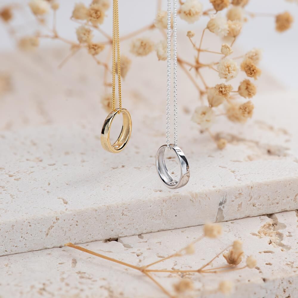 Unique Polierte Silber Taufkette Zirkonia silber