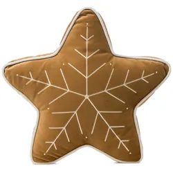 Gözze gefülltes Kissen Lebkuchen 'Schneeflocke' 27 x 34 cm Hellbraun