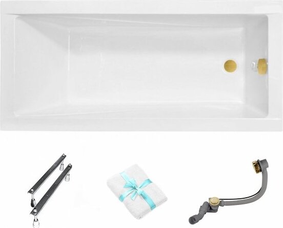 Aqua For You | Besco Badewanne Acryl - 170x70 Cm - Antibakterielle Beschichtung - Automatischer Siphon