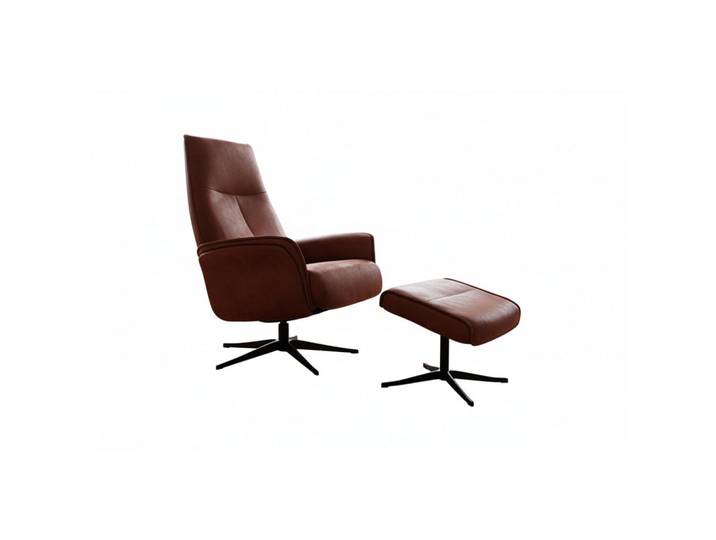 Kawola Relaxsessel Josiane Braun Lederfaserstoff Relaxfunktion, Metall, Füllung: Schaumstoff, 78x107x87 cm, Wohnzimmer, Sessel, Relaxsessel