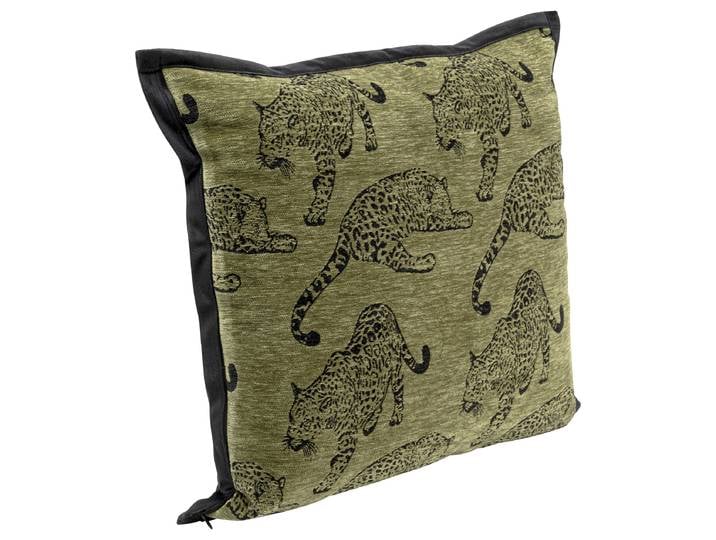 Coussin décoratif Tigre Vert/Vert 45 x 45 x 15cm Polyester