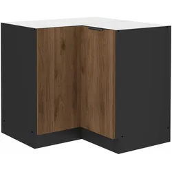 Küchen Eckunterschrank 90x90 cm Küche MONZA Okapi Nußbaum Küchenzeile