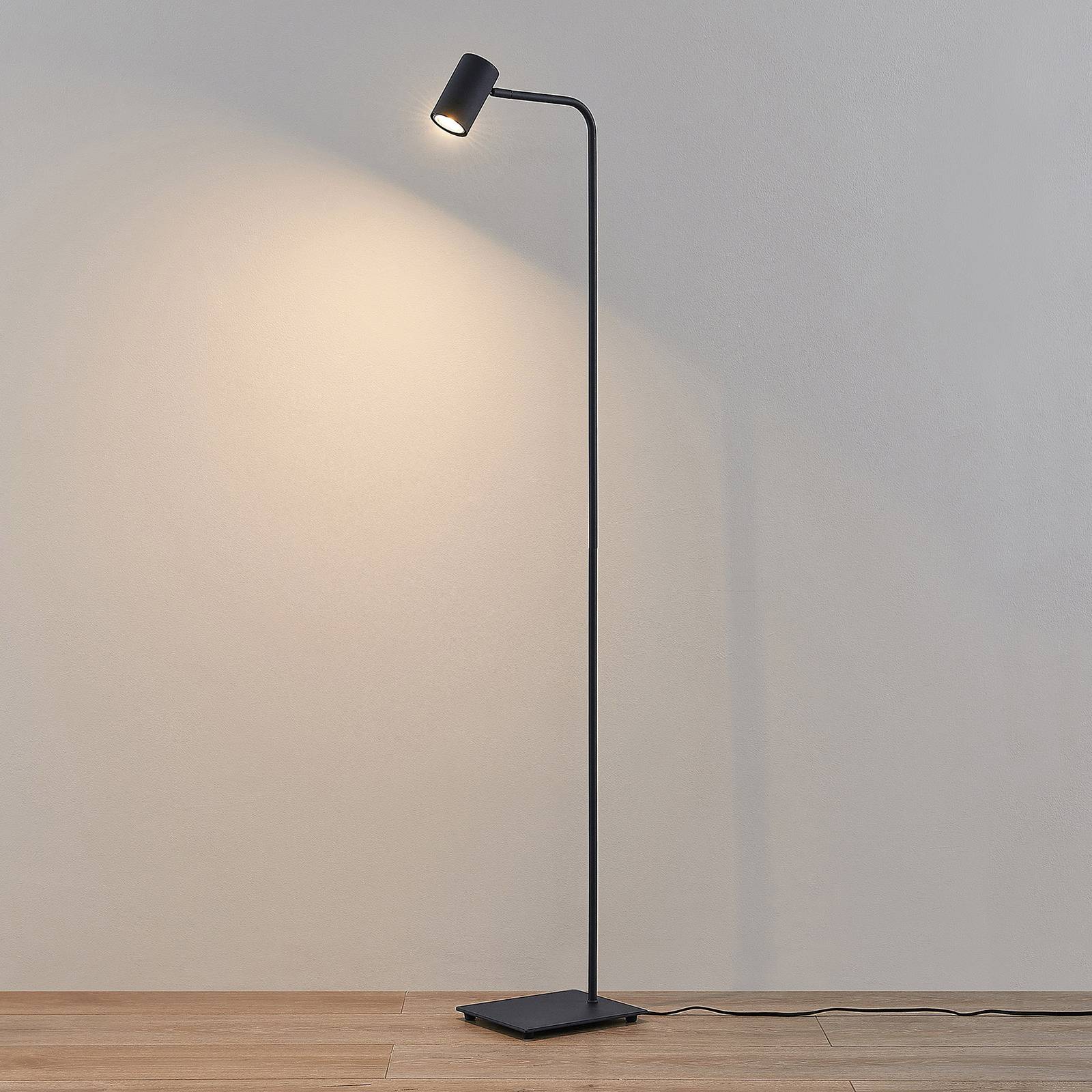 Stehlampe Sanad Lindby, schwarz, für Wohn- / Esszimmer, Metall, Modern, Stehlampe