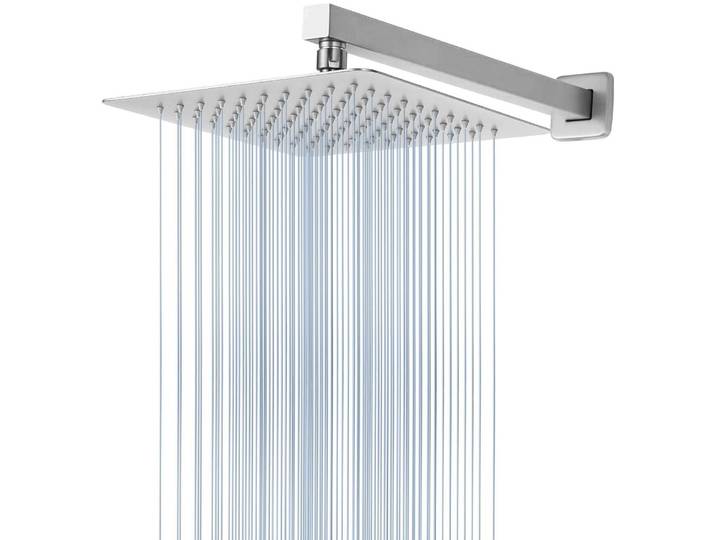 Regenduschkopf mit Verlängerungsarm, Edelstahl, Quadratisch, 25cm Duschkopf mit 40.5cm Duscharm