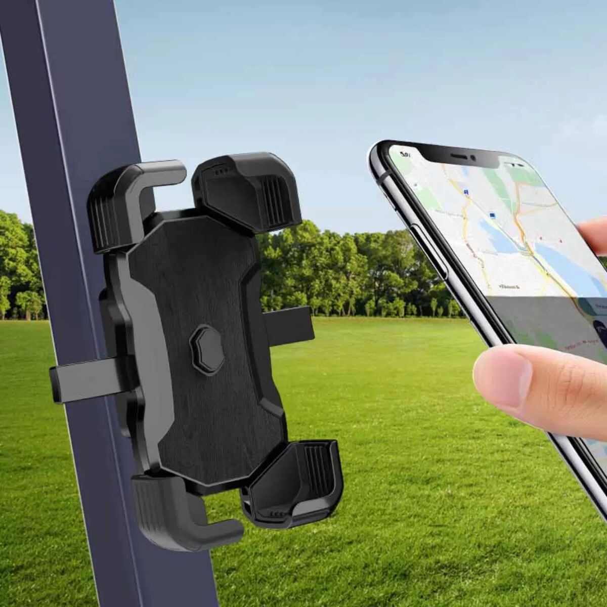 INF Support Téléphone Magnétique Golf Noir – Rotation 360°, Fixation Voiture