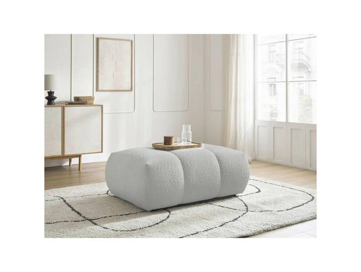 Hocker Fuji, Hellgrau, Kunststoff, rechteckig, 112x44x80 cm, Wohnzimmer, Hocker, Sitzhocker