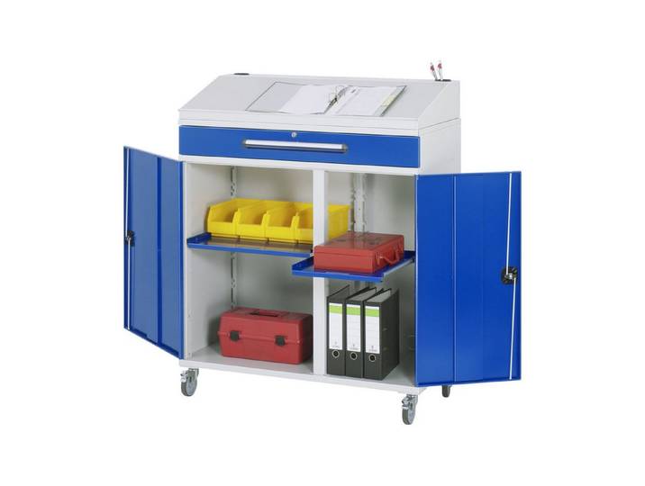 RAU Computerschrank Rau Beistellschrank Stehpult 02T, B1100xT520xH1110/1220mm, mobil