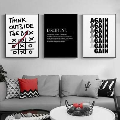 Uplift Picks Motivational Quotes Wall Art Inspirational Discipline Canvas Poster 02 20x30 Cm no Frame