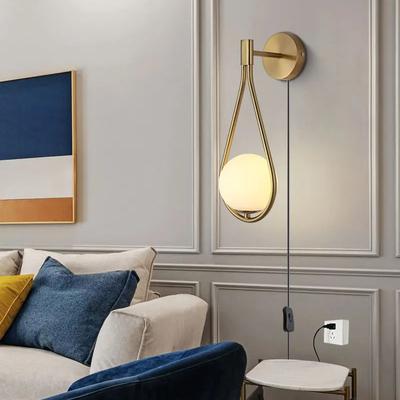 Multicon Wholesale Hub LED Wall Lamps With Bulb, Black Copper Indoor LED Wall Lights, With Plug Switch For Bedroom, Wall Sconce Decor copper 7w neutral Light