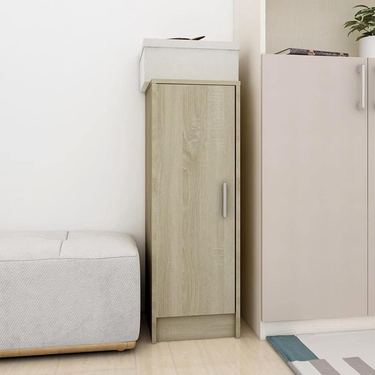 Moderne houten schoenenkast met 6 vakken voor de hal, slaapkamer of woonkamer