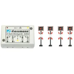 Viessmann Andreaskreuze, 4 Stück mit Blinkelektronik