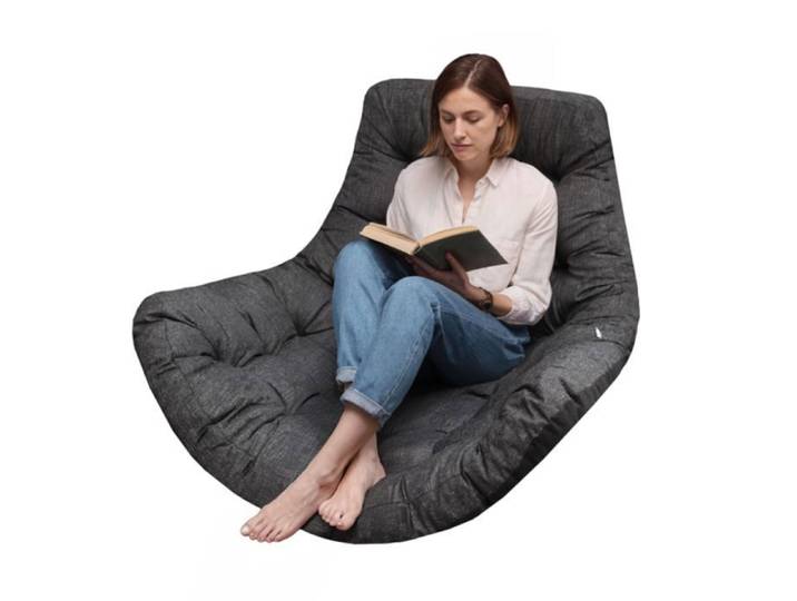 Coussin noir pour fauteuil suspendu imperméable – cocon balancelle de jardin 120x100