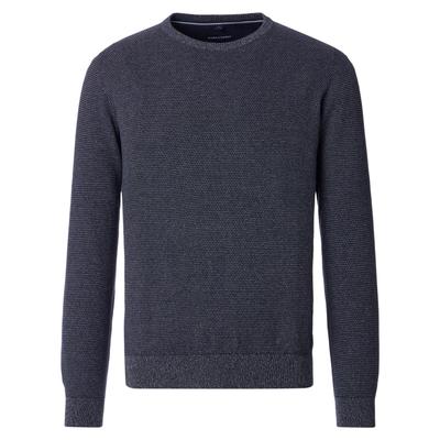 Strickpullover CASAMODA "CASAMODA Pullover uni", Herren, Gr. M, blau, 100% Baumwolle, Pullover Strickpullover