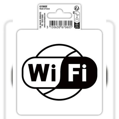 Exacompta 67060E Hinweisschild selbstklebend, PVC, Wifi 10 cm - Schwarz