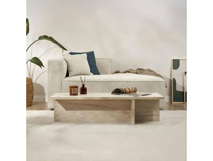 Table basse moderne minimaliste MARFA - Travertin