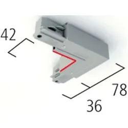 LTS, Beleuchtung Zubehör, Anbau-Stromschiene Eckverbinder PE innenweiss EU 27 weiss