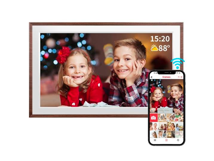 Cadre Photo numérique FRAMEO-cadre Photo numérique 15.6 pouces avec écran tactile IPS 1920*1080 affichage HD, stockage intégré de 32 Go, Wal