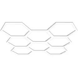 BarberPub Hexagon LED Garage Light, 30240LM 6500K Hexagon LED Beleuchtung für Werkstatt, Friseursalon, PVC Abdeckung 8 Grid, (LP008/nicht dimmbar)