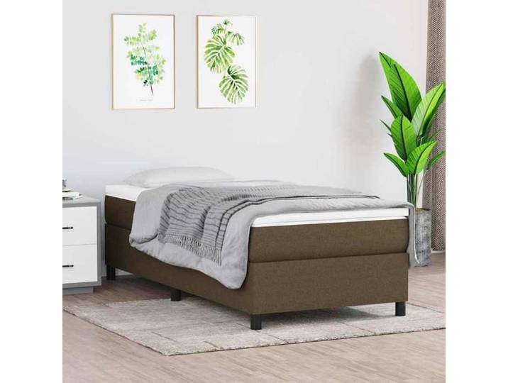 URBRAN®Cadre de lit à lattes marron foncé 90x190 cm tissu - Lit & accessoires_16035