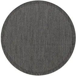 TEPPICH Outdoor DAFNE in Schwarz, einfarbig, Ø 200 cm