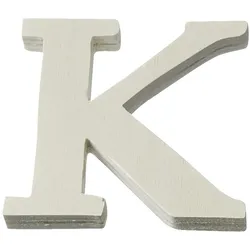6x Knorr Prandell, Holzbuchstaben + Stoffbuchstaben, Holzbuchstabe K 8x8x1cm natur