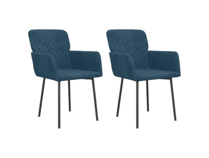 TEKGHUT Esszimmerstühle 2 STK. Blau Samt mit Armlehne und Metallrahmen Samtbezug,Schaumstoffpolsterung,ergonomische Armlehne,Rückenlehne,Metall- und Sperrholzrahmen,110 kg pro Sitzplatz