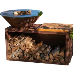 GRILLCHIC traditioneller brasero corten 83 doppelter tank