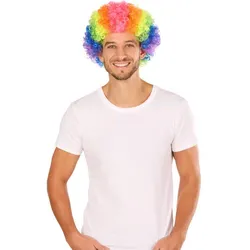 Locken-Perücke "Clown", bunt