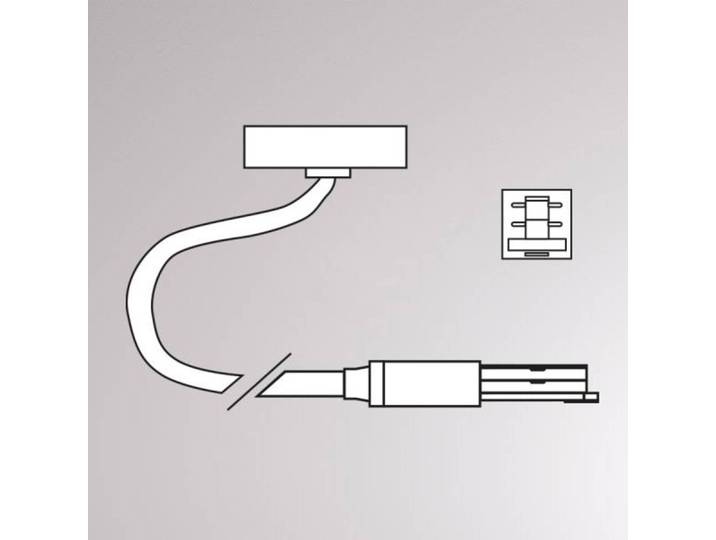 Eindvoeding Volare, kabel 2m, baldakijn, alu Volare Kabelendeinspeisung, alu / grijs / zink, metaal, railverlichting
