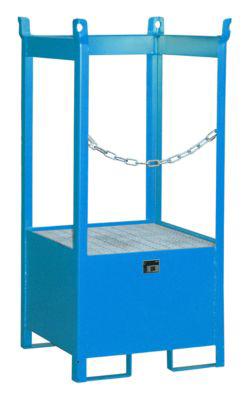 Fass-Stapelpalette Bauer FSP-1, seitlich offen, Kap. 1 x 200 l Fass, blau