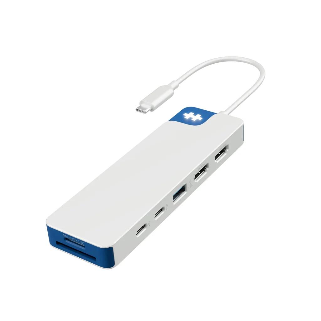 Hyper® HyperDrive Flex 9 Dockingstation Dual 4K HDMI USB-C Hub weiß/blau HD4103BUGL