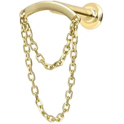 14 Karat Gold Labret mit Innengewinde BOGEN + 2 KETTEN