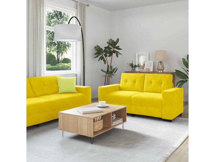 vidaXL Sofa Set 3 stk. Gelb Samt