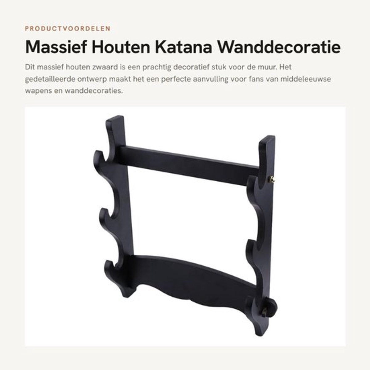 Katana Zwaard Wandmontage - Schokbestendige Zwaardhouder voor Muurbevestiging - 34,7 x 28,8 cm