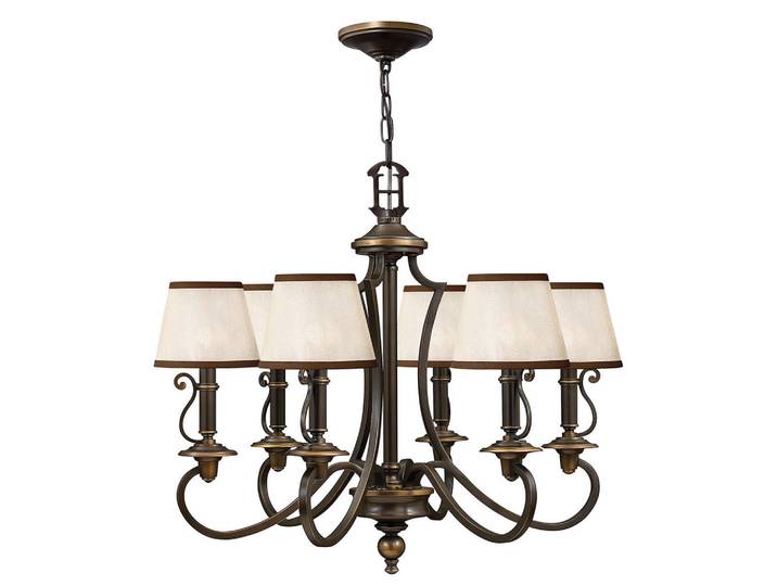 Elstead Lighting Kronleuchter Plymouth, Bronzefarben, Metall, 67.6 cm, RoHS, Lampen & Leuchten, Innenbeleuchtung, Hängeleuchten, Kronleuchter