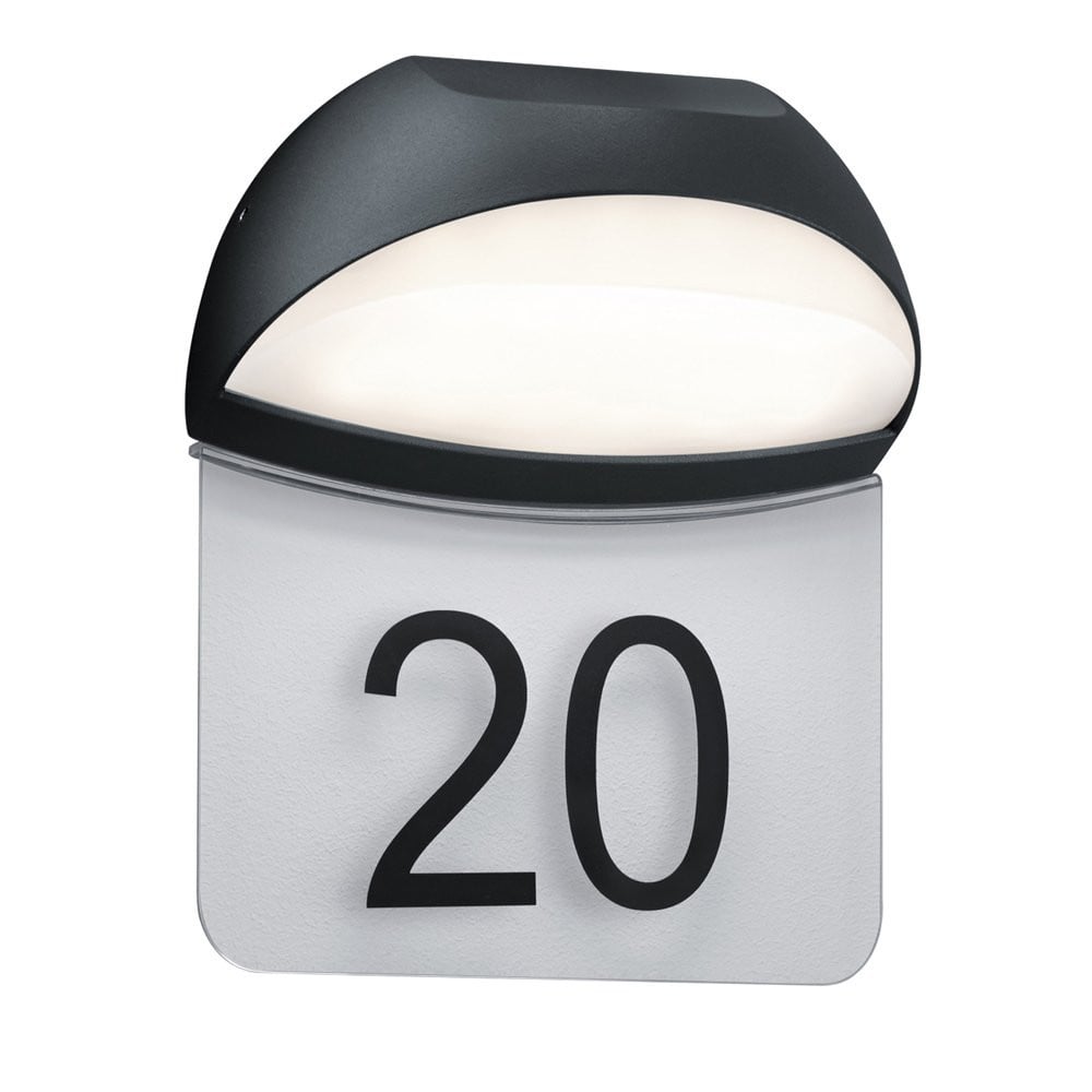 KS Verlichting Buitenlamp Numero met huisnummer in zwart of grijs