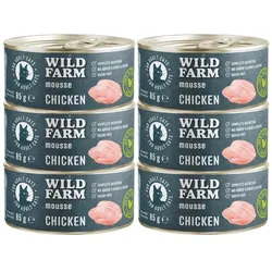 WILD FARM Mousse Huhn 6x85g - getreidefreies Mousse für Katzen