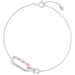 LEAF - ARMKETTE SILBER NEON PINK TWIST - silber