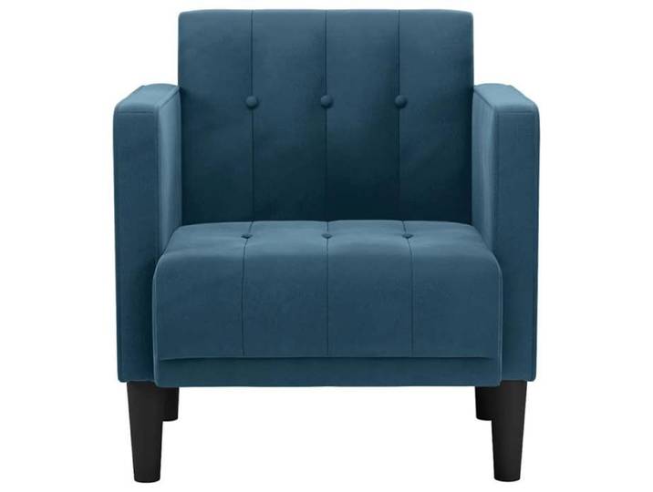 Bleu Chaise confortable LEMON Fauteuil canapé avec accoudoirs velours bleu 53 cm Pour maison/bureau_19793