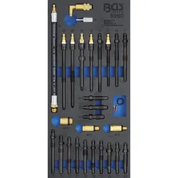 BGS 6960 Satz Adapter für Kompressions- und Druckverlusttester Werkstattwageneinlage 1/3 30-teilig
