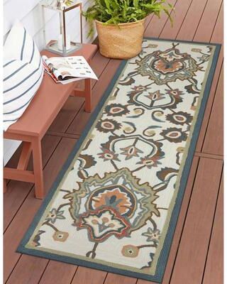 Lush Decor Capri Petra Indoor/Outdoor Area Rug Ivory
