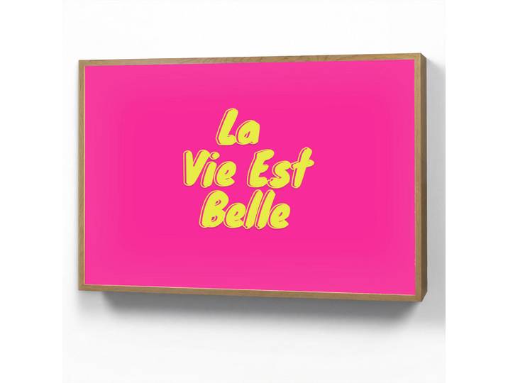 OnlyWow Wandleuchte MIT Akku Zitat - Retro - Rosa 100x70 cm, Pink, Rechteckig, LED integrated, 100x70x8 cm, Lampen & Leuchten, Innenbeleuchtung, Wandleuchten