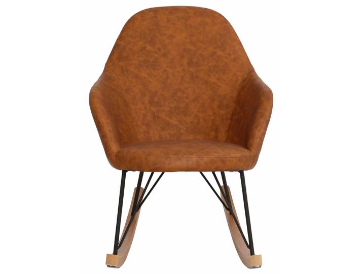 Chaise à bascule en pu cognac